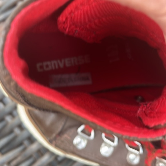 Converse brown leather hightops size 5 - Picture 7 of 8